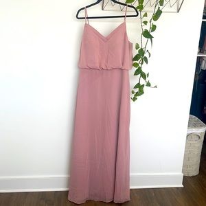 Azazie rose long bridesmaid dress A14